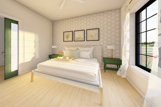 Interior - Master Bedroom 2 for Farmhouse House Plan #126-258 - 2 bed, 2 bath