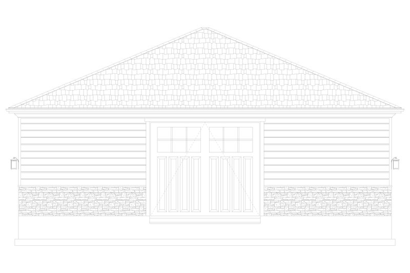 Architectural House Design - Exterior - Rear Elevation 2 for Craftsman House Plan #1060-156, 1 bath
