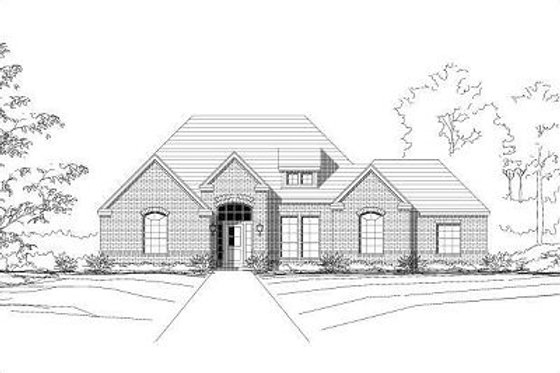 Exterior - Front Elevation for European House Plan #411-552 - 4 bed, 3 bath
