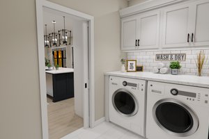Interior - Laundry for Farmhouse House Plan #51-1363 - 4 bed, 3.5 bath