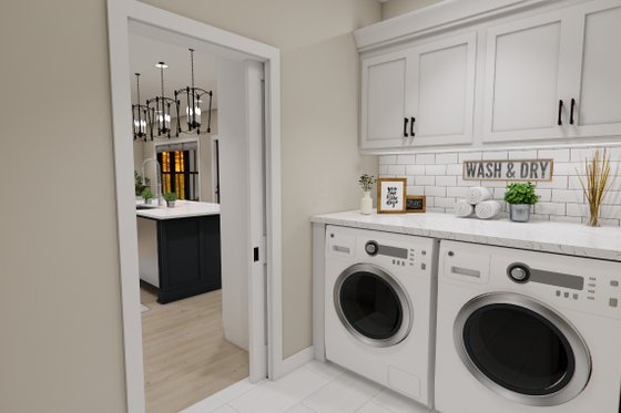 Interior - Laundry for Farmhouse House Plan #51-1363 - 4 bed, 3.5 bath