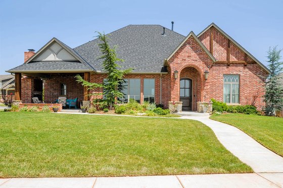 Exterior - Front Elevation for European House Plan #65-536 - 5 bed, 3.5 bath