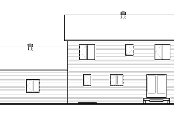 Exterior - Rear Elevation for Country House Plan #23-2261 - 4 bed, 1.5 bath