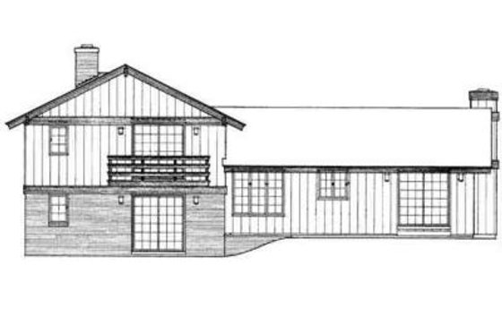 Exterior - Rear Elevation House Plan #72-205 - 4 bed, 2.5 bath