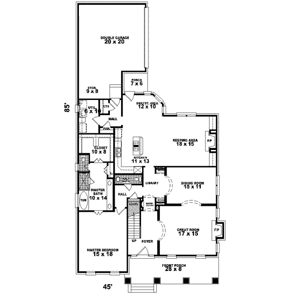 Tudor Style House Plan - 3 Beds 2.5 Baths 3212 Sq/Ft Plan #81-430 ...