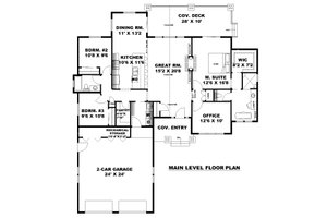 Floor Plan - Main Floor for Traditional House Plan #117-1000 - 3 bed, 2 bath
