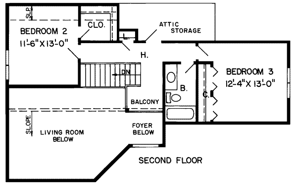Modern Floor Plan - Upper Floor Plan #312-253