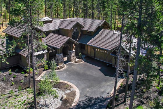 Craftsman style house design, aerial elevation photo