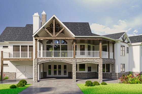 Exterior - Rear Elevation for Craftsman House Plan #54-386 - 4 bed, 4.5 bath
