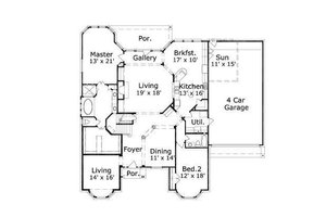 Floor Plan - Main Floor for Traditional House Plan #411-448 - 5 bed, 4 bath