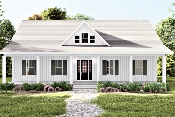 Exterior - Front Elevation 3 for Farmhouse House Plan #44-250 - 3 bed, 2 bath