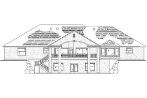 Exterior - Rear Elevation for Traditional House Plan #5-328 - 5 bed, 3.5 bath
