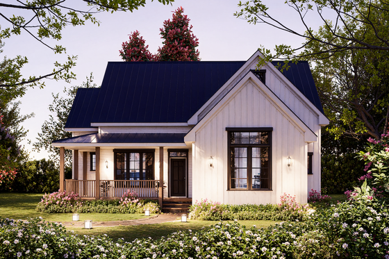 Exterior - Front Elevation 7 for Farmhouse House Plan #54-673 - 3 bed, 2 bath