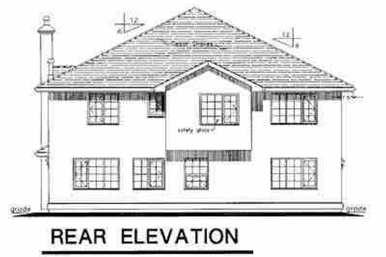 Exterior - Rear Elevation for European House Plan #18-252 - 4 bed, 2 bath