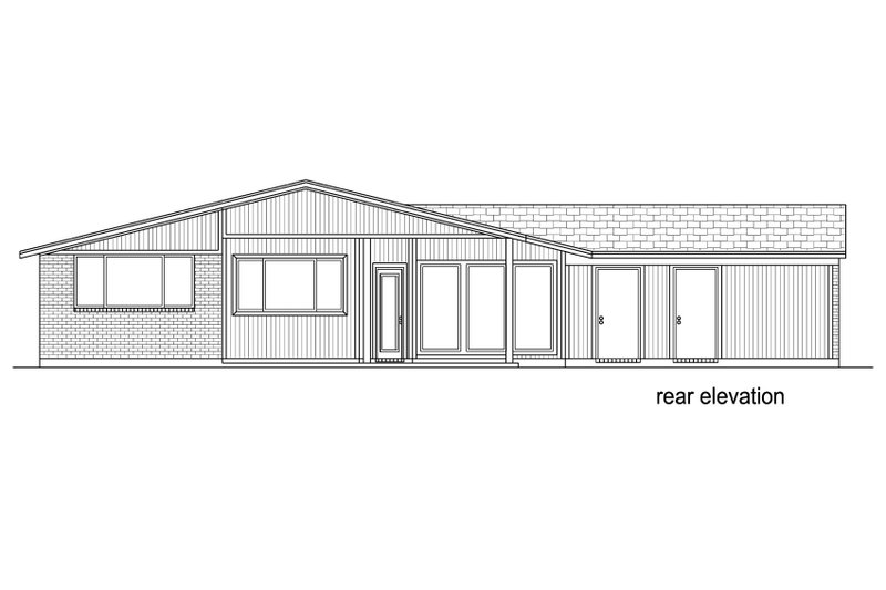 Home Plan - Exterior - Rear Elevation for Contemporary House Plan #84-514 - 3 bed, 2 bath