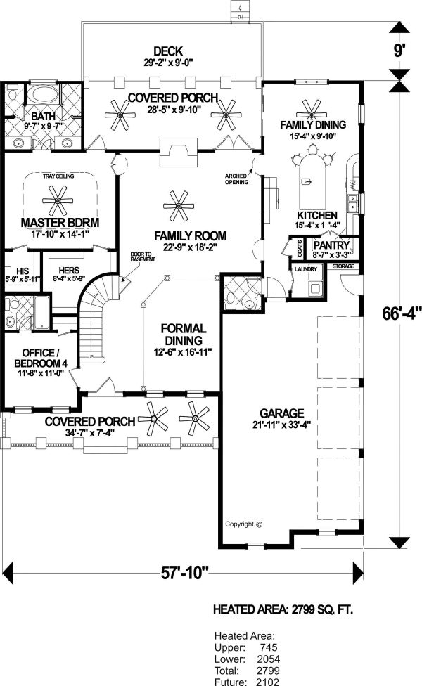 Craftsman Floor Plan - Main Floor Plan #56-719