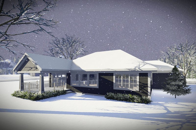House Design - Exterior - Rear Elevation 1 for Ranch House Plan #70-1458 - 2 bed, 2 bath