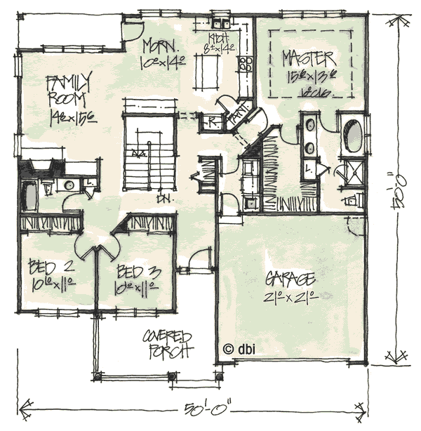 Traditional Floor Plan - Main Floor Plan #20-166