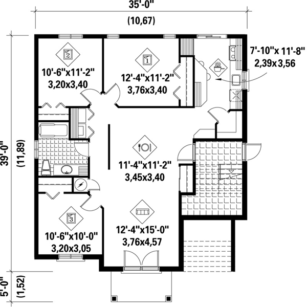 Traditional Floor Plan - Lower Floor Plan #25-4187