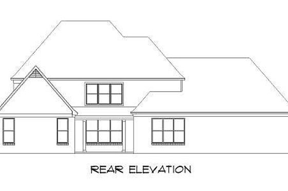 Exterior - Rear Elevation for European House Plan #424-81 - 5 bed, 4 bath