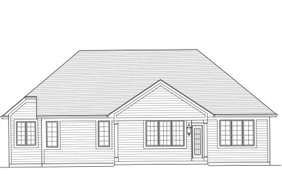 Exterior - Rear Elevation for Cottage House Plan #46-525 - 3 bed, 2 bath