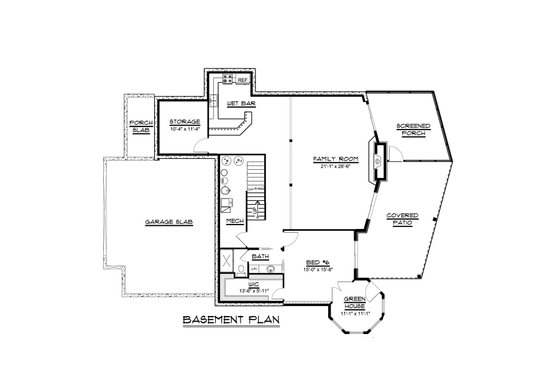 Floor Plan - Lower Floor for Craftsman House Plan #1064-23 - 5 bed, 3.5 bath