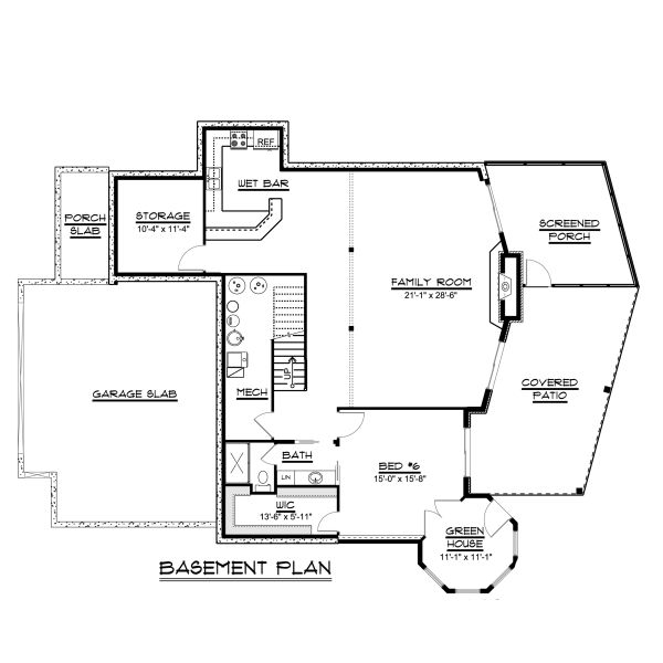 House Design - Craftsman Floor Plan - Lower Floor Plan #1064-23