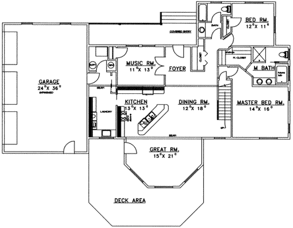 Architectural House Design - Traditional Floor Plan - Main Floor Plan #117-274