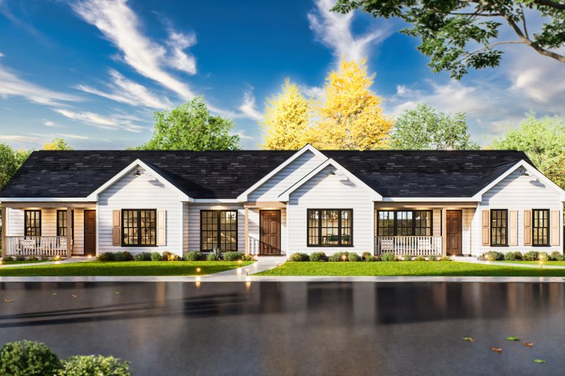 House Blueprint - Craftsman Exterior - Front Elevation Plan #54-671