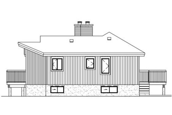 Exterior - Rear Elevation for Contemporary House Plan #25-1089 - 1 bed, 1 bath