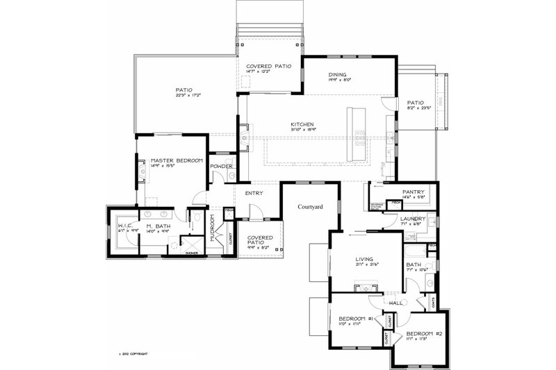 Home Plan - Floor Plan - Main Floor for Ranch House Plan #434-18 - 3 bed, 2.5 bath