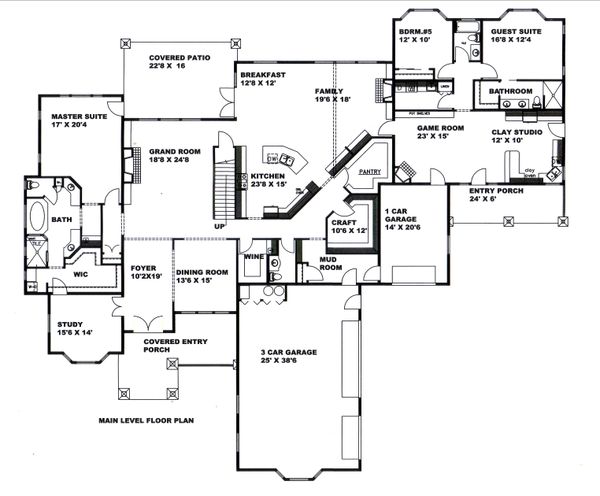 House Blueprint - Country Floor Plan - Main Floor Plan #117-892