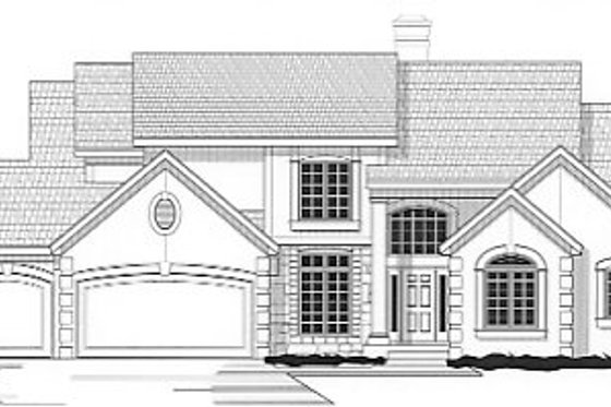 Exterior - Front Elevation for European House Plan #67-220 - 4 bed, 3 bath