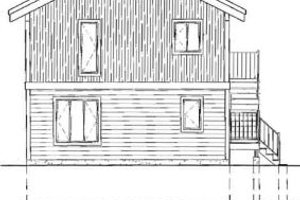 Exterior - Rear Elevation for Traditional House Plan #25-2280 - 3 bed, 2 bath