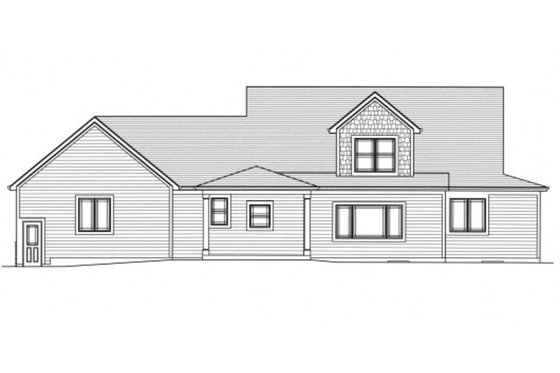 Exterior - Rear Elevation for Country House Plan #46-510 - 4 bed, 2.5 bath