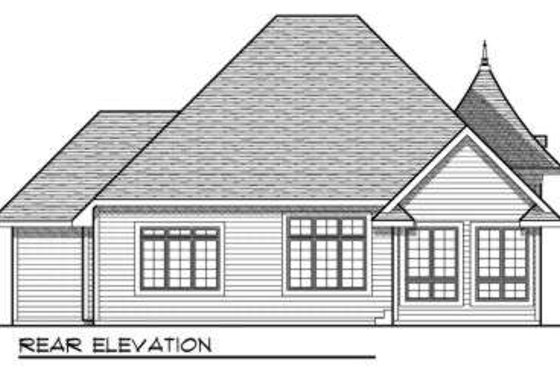 Exterior - Rear Elevation for European House Plan #70-709 - 2 bed, 2 bath