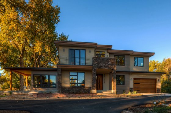Exterior - Front Elevation 6 for Contemporary House Plan #1042-19 - 4 bed, 3.5 bath