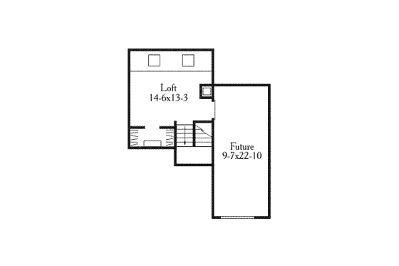 Floor Plan - Upper Floor for Southern House Plan #406-166 - 3 bed, 2 bath