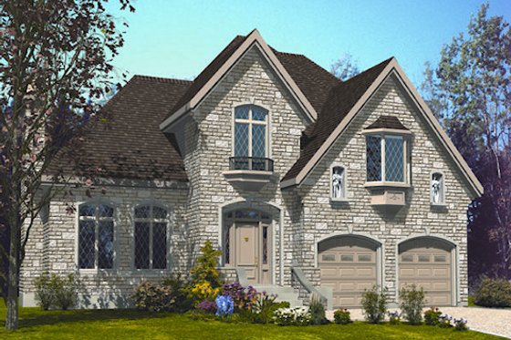 Exterior - Front Elevation for European House Plan #138-329 - 4 bed, 2.5 bath