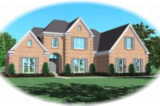 Exterior - Front Elevation for European House Plan #81-1172 - 4 bed, 3.5 bath