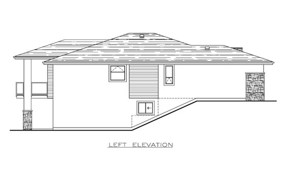 Exterior - Other Elevation 1 for Prairie House Plan #1100-12 - 2 bed, 2 bath