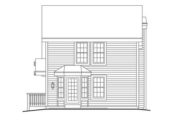 Exterior - Rear Elevation for Traditional House Plan #57-300 - 3 bed, 2 bath
