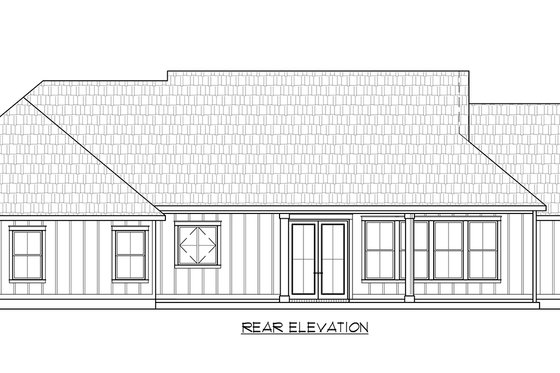 Exterior - Rear Elevation for Farmhouse House Plan #1074-10 - 3 bed, 2.5 bath