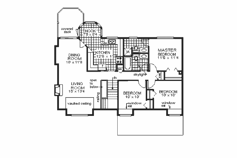 House Blueprint - Floor Plan - Main Floor for European House Plan #18-211 - 3 bed, 2 bath