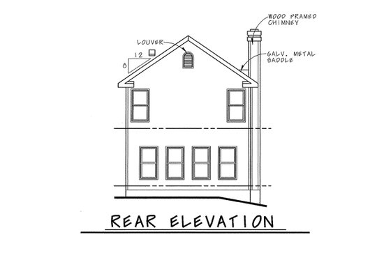 Exterior - Rear Elevation for Victorian House Plan #20-2469 - 3 bed, 2.5 bath