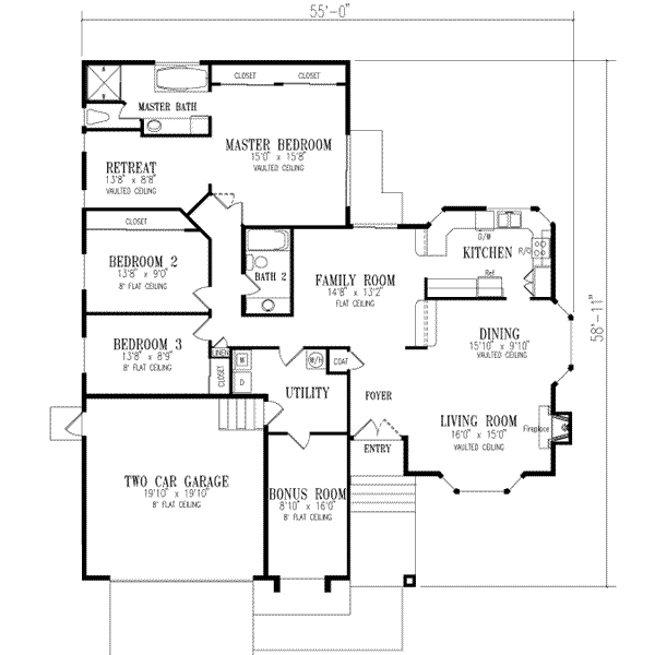 House Plan Design - Adobe / Southwestern Floor Plan - Main Floor Plan #1-443