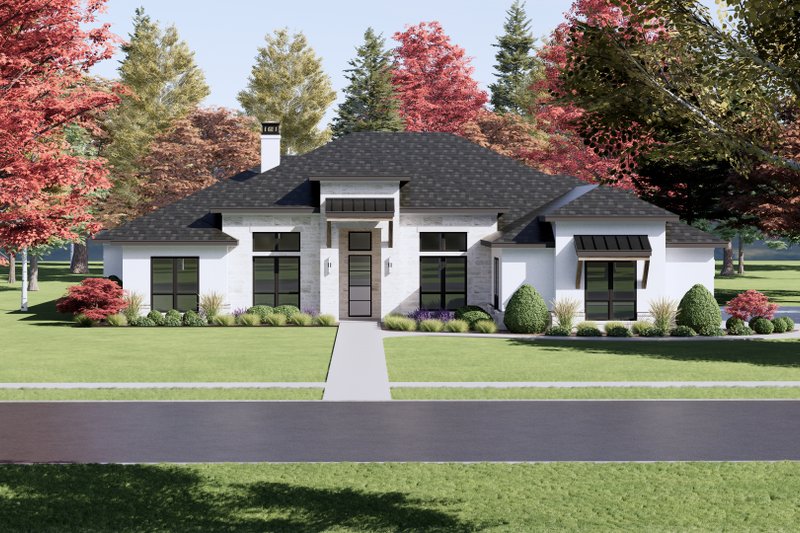 Home Plan - Prairie Exterior - Front Elevation Plan #1096-37