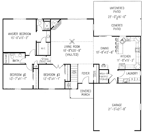 Ranch Floor Plan - Main Floor Plan #11-107