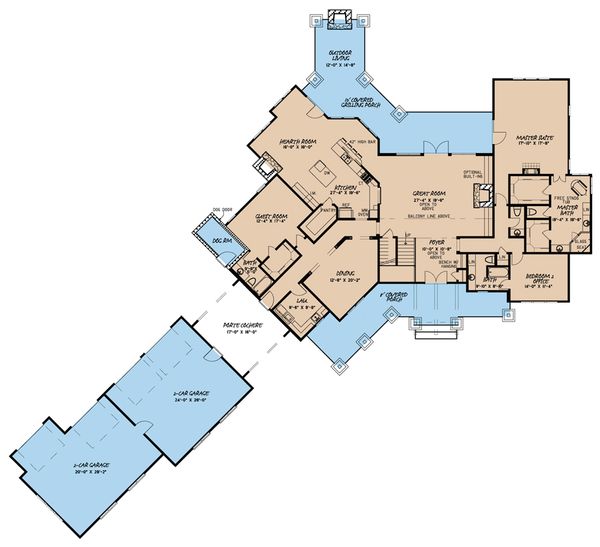 Country Floor Plan - Main Floor Plan #923-39