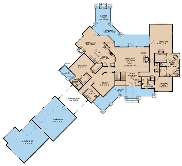 House Design - Country Floor Plan - Main Floor Plan #923-39